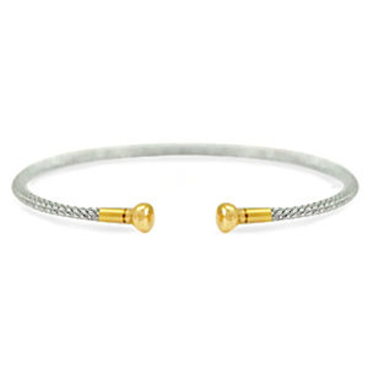 Afbeeldingen van Bangle Armband grey-gold, zonder bedels