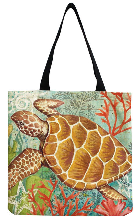 Afbeeldingen van Schoudertas Shopper Zeeschildpad