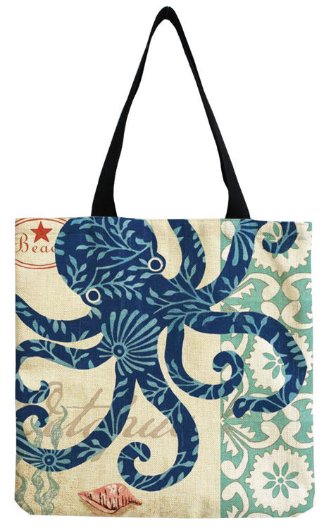 Afbeeldingen van Schoudertas Shopper Octopus Zeedieren