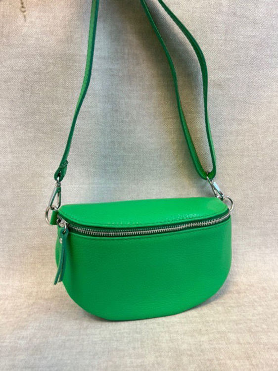 Afbeeldingen van Heuptas Crossbody tas Nelly Gucci Groen groot 100% leer