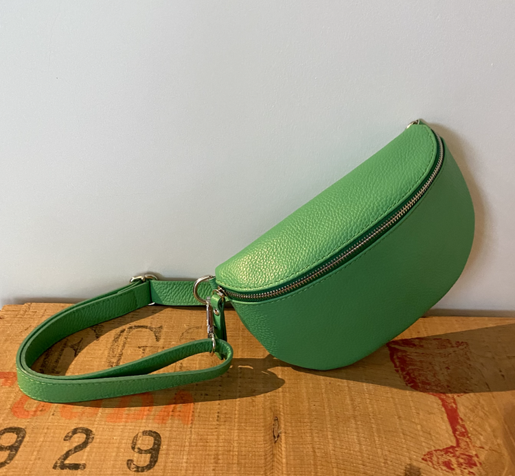 Afbeeldingen van Heuptas Crossbody tas Nelly Gucci Groen groot 100% leer