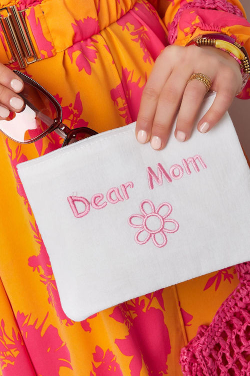 Afbeeldingen van Make-up tas dear mom Mint Katoen