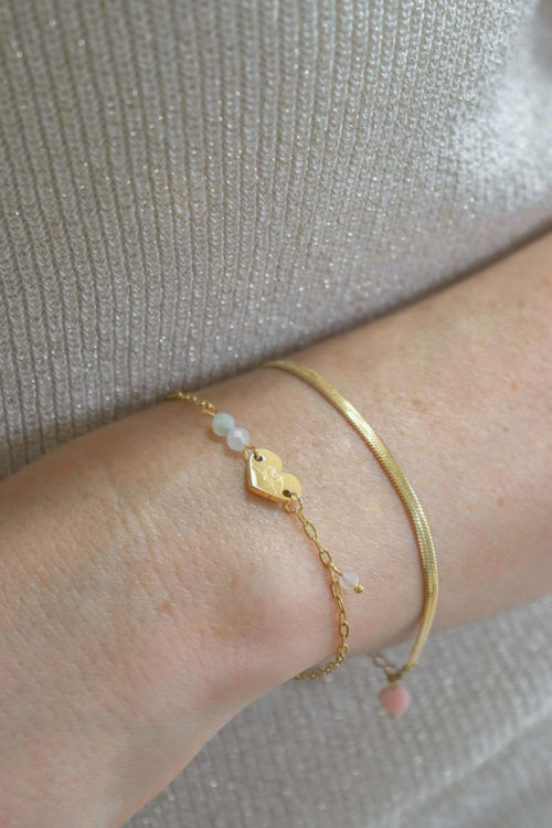 Afbeeldingen van Armbandje Liefde & Support - Goud