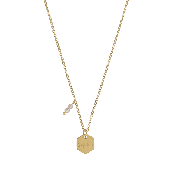 Afbeeldingen van Ketting Self Love & Rozenkwarts - Goud