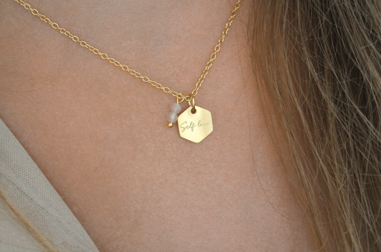 Afbeeldingen van Ketting Self Love & Rozenkwarts - Goud