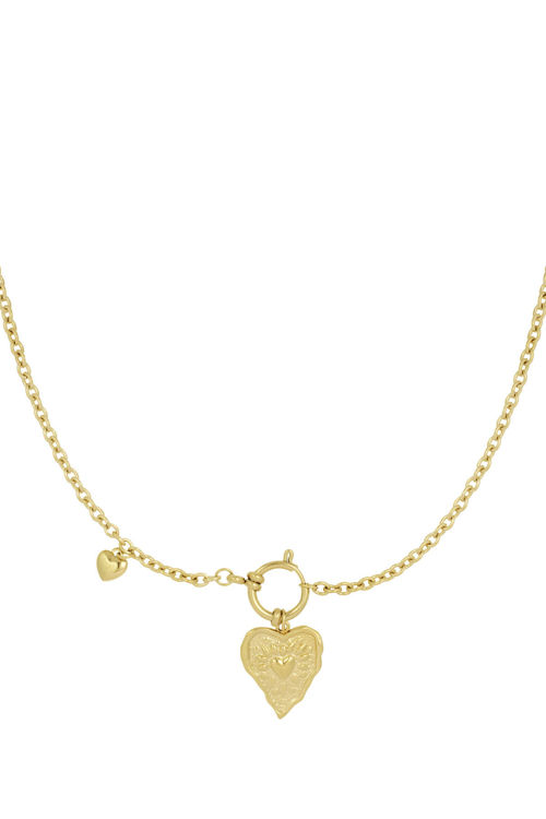 Afbeeldingen van Wavy heart ketting RVS, stel jouw eigen ketting samen.