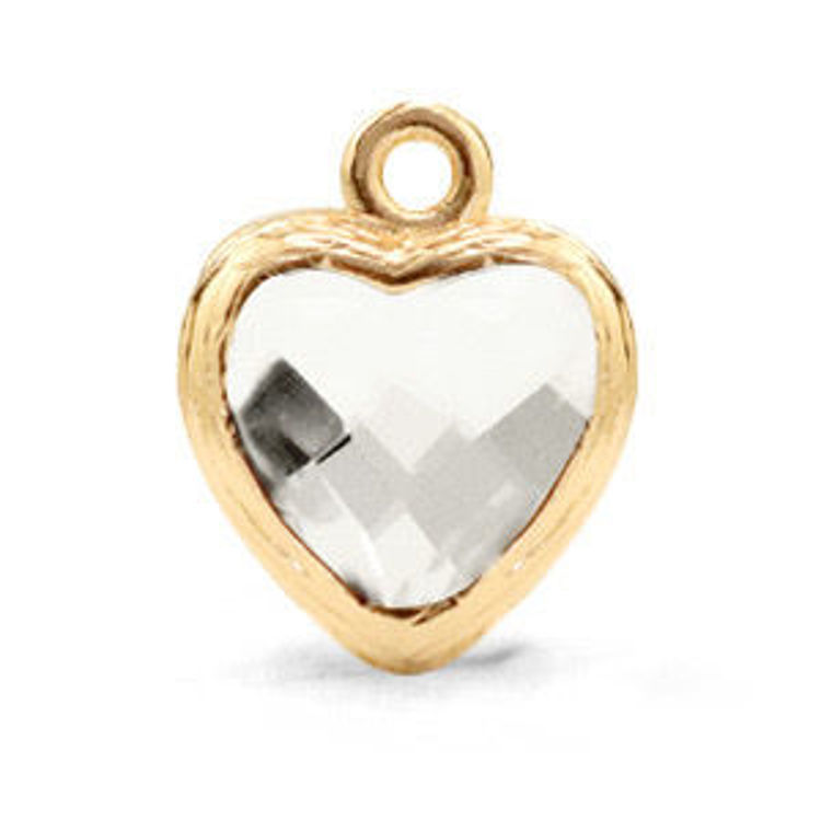 Bedel of hanger Heart Crystal-gold [+€2,50]