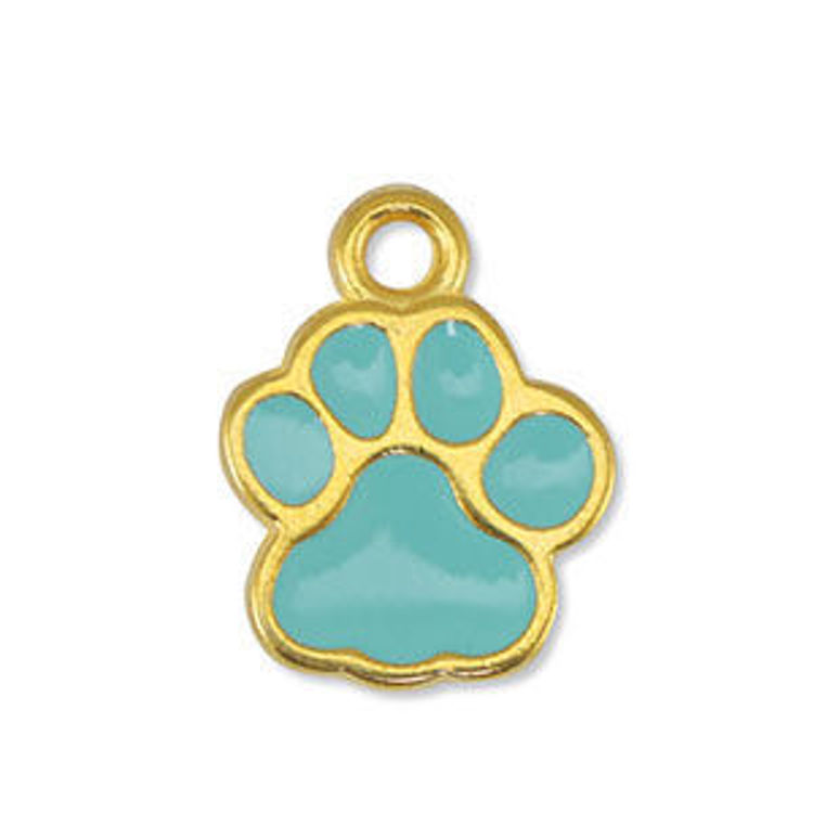 Afbeeldingen van Losse Bedel dog paw Mint Blue-Goud, stel zelf samen