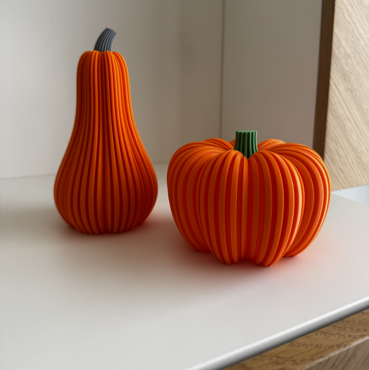 Afbeeldingen van 3D-geprinte Pompoen – Herfstdecoratie in Stijl
