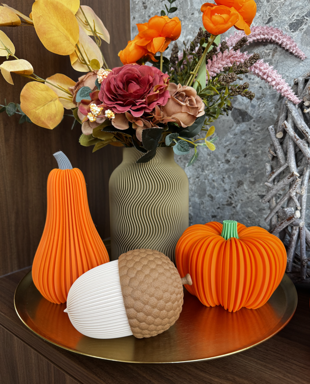 Afbeeldingen van 3D-geprinte Pompoen – Herfstdecoratie in Stijl
