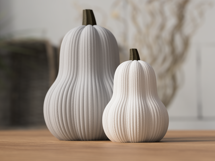 Afbeeldingen van Moderne butternut pompoen decoratie – minimalistische herfstdecoratie - KLEIN