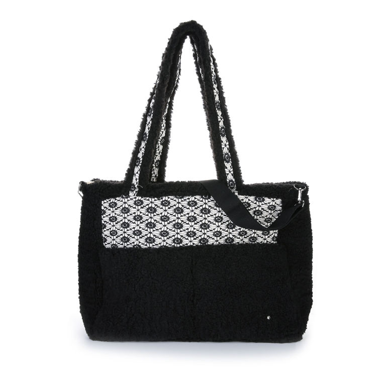 Afbeeldingen van Luxe Teddy Shopper – Zwarte Zachte Schoudertas | Comfort & Stijlvolle Handtas