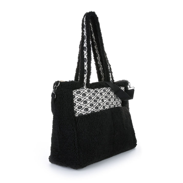 Afbeeldingen van Luxe Teddy Shopper – Zwarte Zachte Schoudertas | Comfort & Stijlvolle Handtas