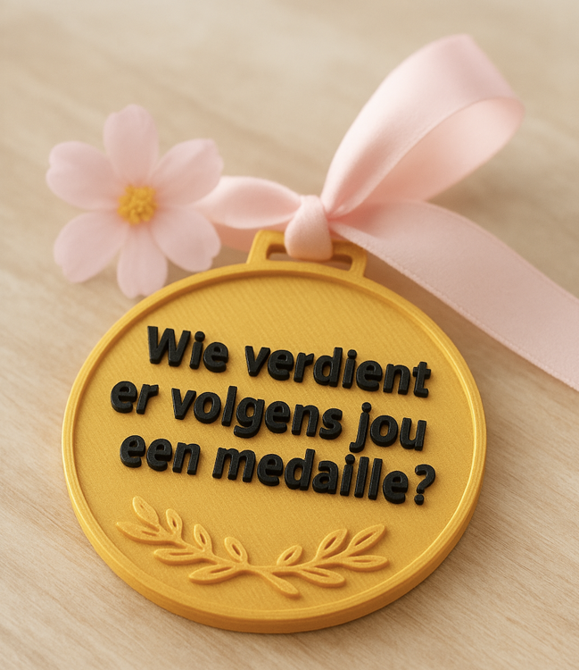 Afbeeldingen van 3D-geprinte medaille met persoonlijke tekst – Uniek & op maat gemaakt cadeau