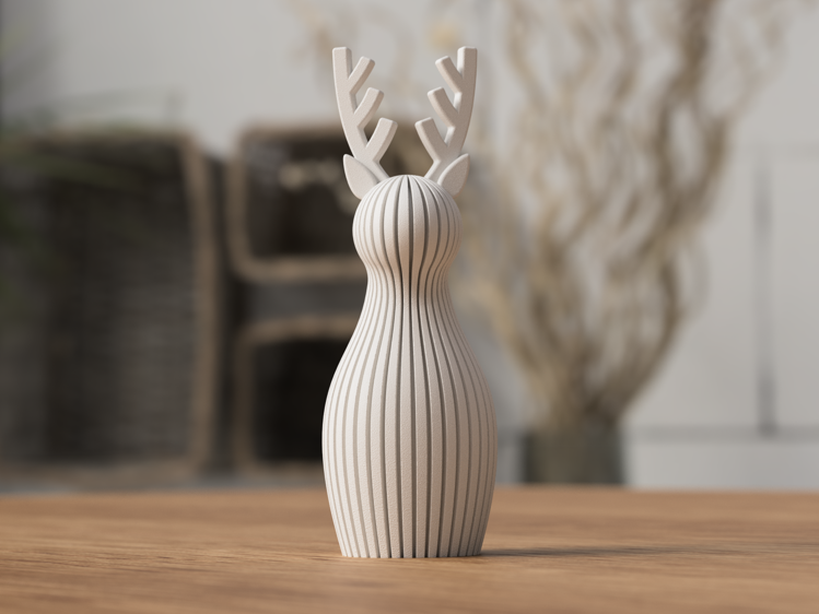 Afbeeldingen van 3D geprint - Rendier Kerst/Winterdecoratie- 17cm