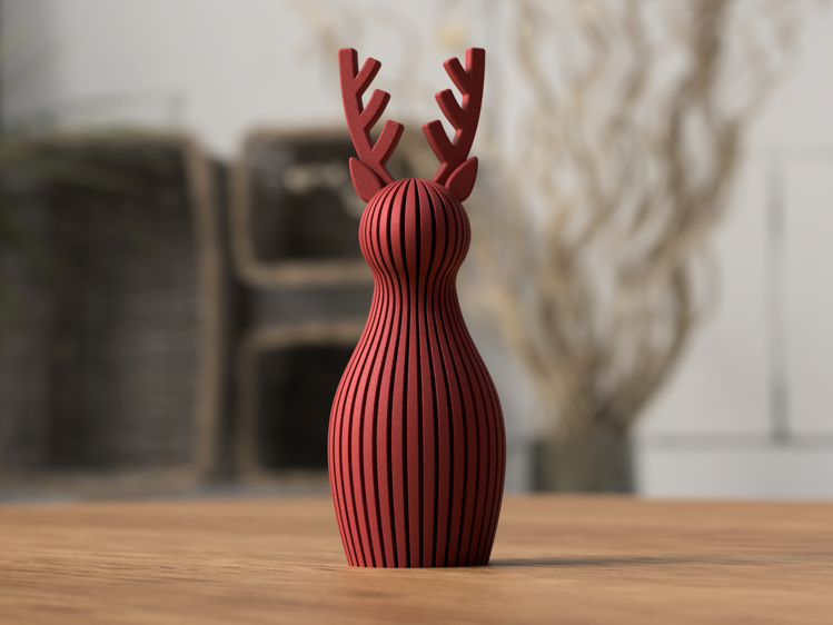 Afbeeldingen van 3D geprint - Rendier Kerst/Winterdecoratie- 17cm