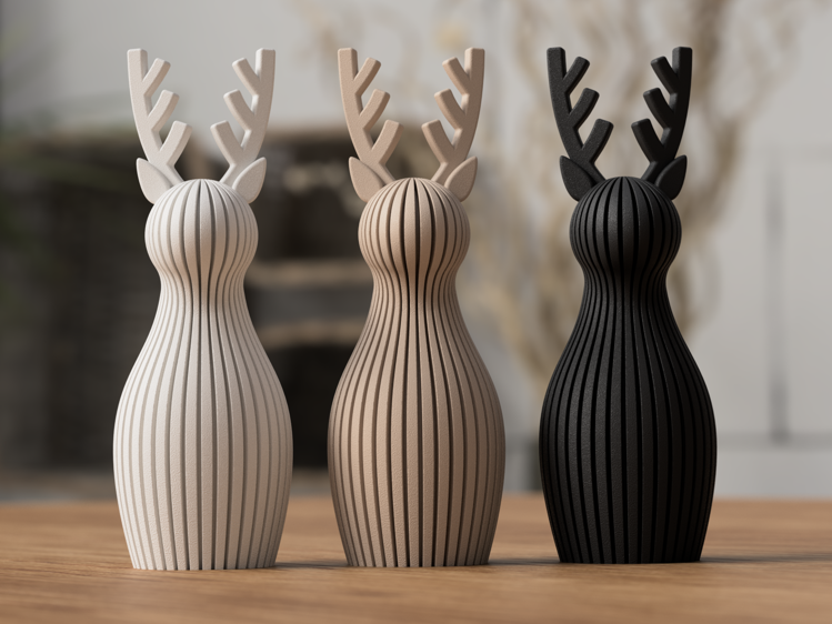Afbeeldingen van 3D geprint - Rendier Kerst/Winterdecoratie- 17cm