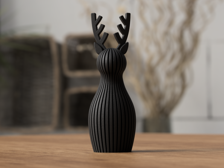 Afbeeldingen van 3D geprint - Rendier Kerst/Winterdecoratie- 13cm