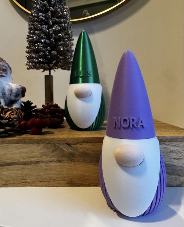 Afbeeldingen van 3D-geprint - Kerst Kabouter - Origineel geven - Personaliseer met jouw naam! - 17 cm