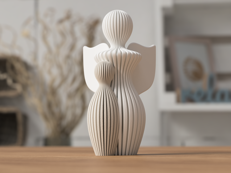 Afbeeldingen van Moderne Kerstengel met kind – Stijlvol Beeld 15 cm | Duurzaam PLA, Biologisch Afbreekbaar, Lokaal Gemaakt in Mol - copy