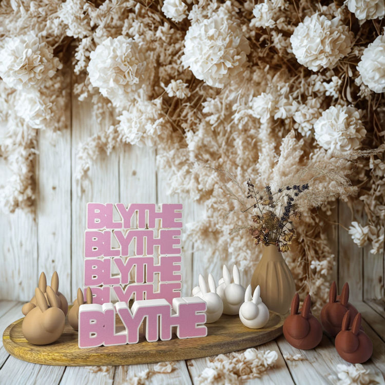 Afbeeldingen van Gepersonaliseerde 3D-geprinte naam - decoratie – Roze met Zwart - Duurzaam