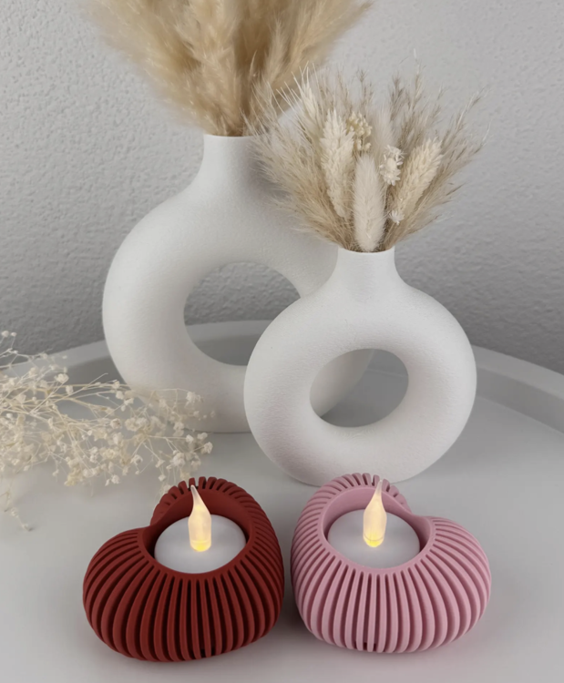 Afbeeldingen van Heart Tealight Holder – Japandi stijl | Cosy & modern woonaccessoire