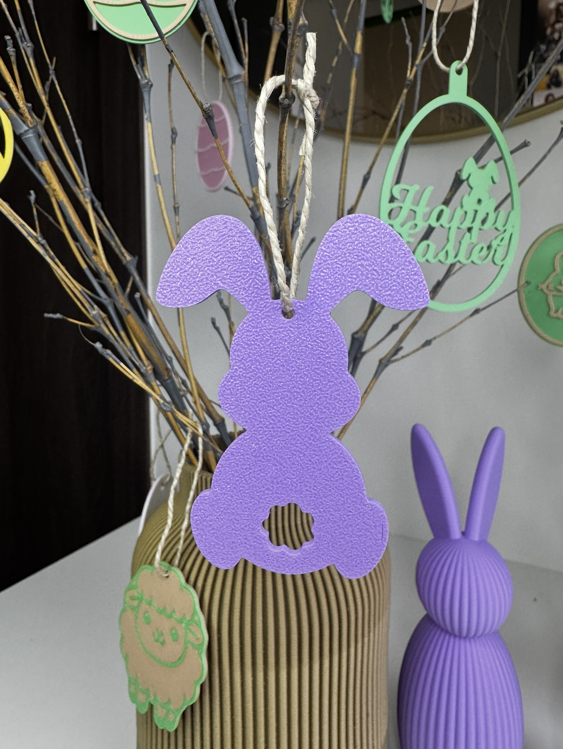 Afbeeldingen van 3D-geprinte decoratie – set paashangers - in vrolijke kleuren